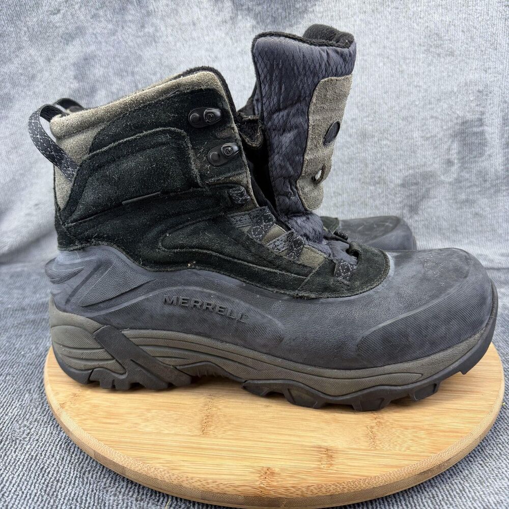 Merrell Ice Jam Waterproof Boots Mens Size 10 Black Insulated Winter Snow
